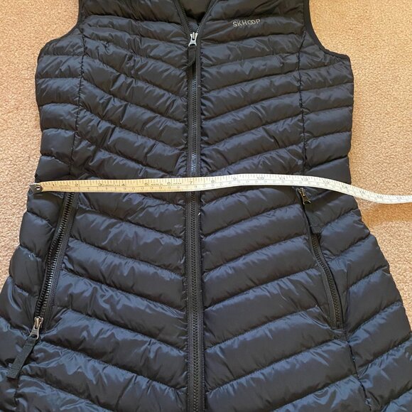 Skhoop of Scandinavia Osa Down Vest Women's XS Black Hip Length Zipper Hood - Picture 9 of 15